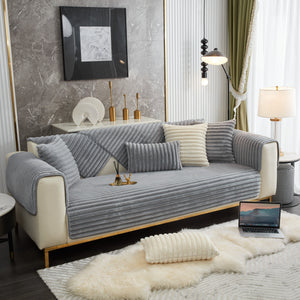 Winter Thickened Rabbit Plush Non-slip Sofa Cushion