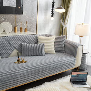 Winter Thickened Rabbit Plush Non-slip Sofa Cushion