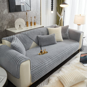 Winter Thickened Rabbit Plush Non-slip Sofa Cushion
