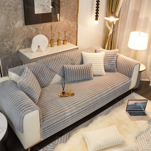 Winter Thickened Rabbit Plush Non-slip Sofa Cushion