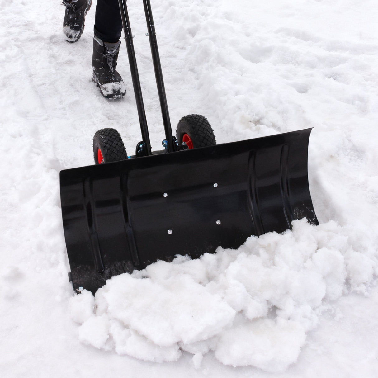 30" Heavy Duty Snow Shovel with Wheels