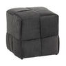 Square Ottoman Foot Rest with Woven Corduroy Design - Fabric