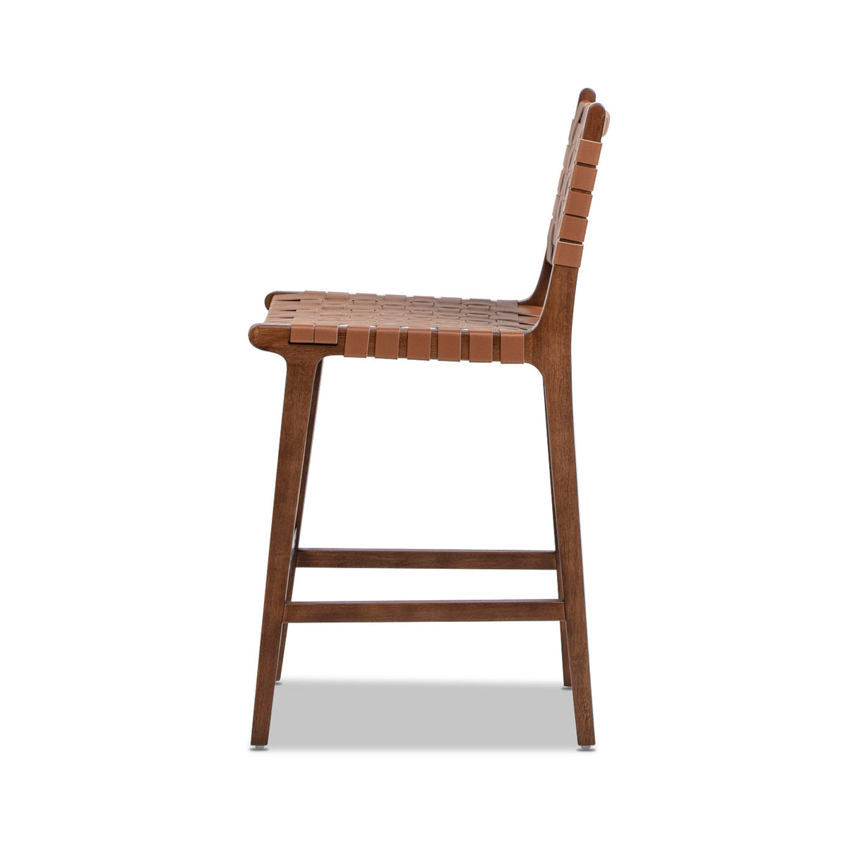Andre  Woven Leather Counter Stool
