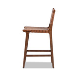 Andre  Woven Leather Counter Stool