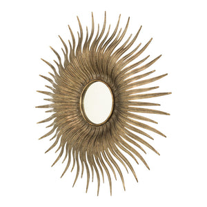 Retro DesignSunburst Metal Wall Mirror Decorative Mirror For A Bedroom Dressing Room, Hallway Or Living Space - Gold