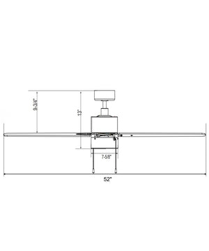 52" Aldea IV 4-Blade Ceiling Fan Brushed Nickel Motor Finish and Walnut Blade Finish