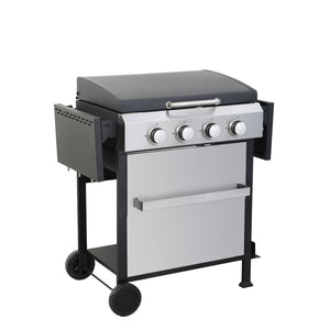 4-Burner Propane Gas BBQ Grill with Stainless Steel Plancha
