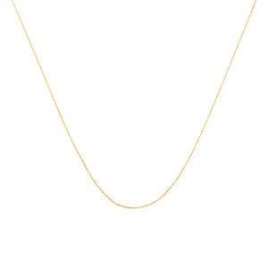 Solid 10K Yellow Gold 0.5mm Slim and Dainty Unisex 18" Rope Chain Necklace