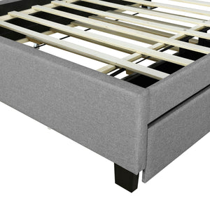 Upholstered Platform Bed With Storage Headboard, Trundle & 2 Drawers And A Set Of Sockets & USB Ports
