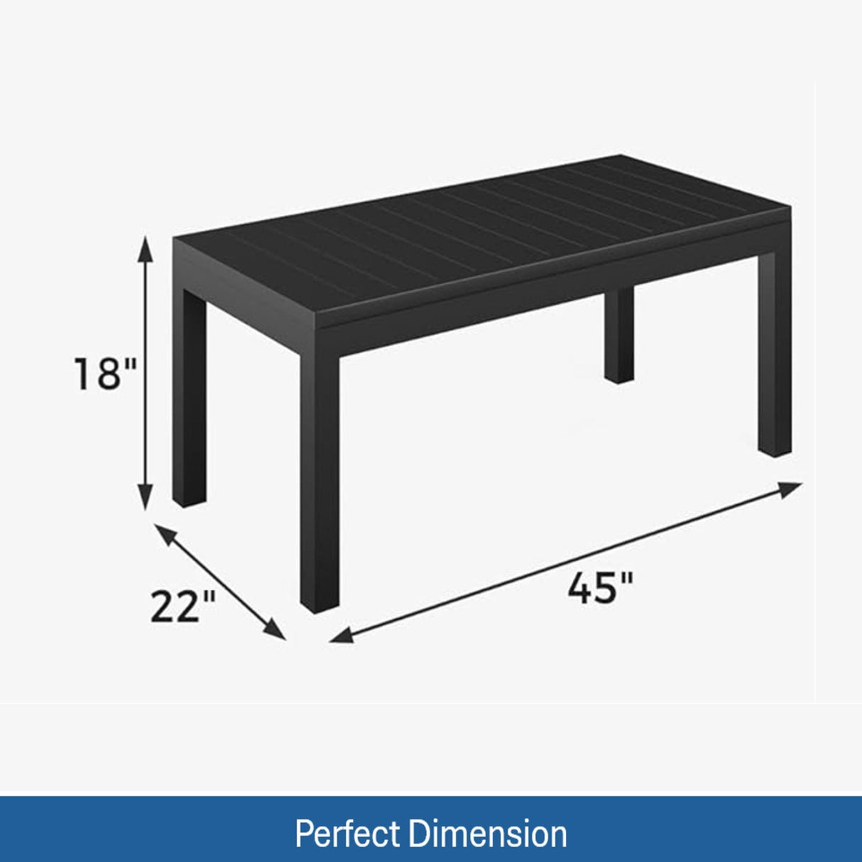Modern 5 Seat Outdoor Patio Furniture Set With Coffee Table