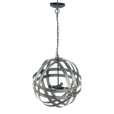 4 Light Galvanized Chandelier with Adjustable Chain