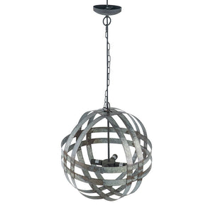 4 Light Galvanized Chandelier, Hanging Light Fixture With Adjustable Chain For Kitchen, Bulb Not Included - Gray