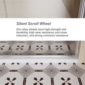 Single Sliding Shower Door With Handle - Chrome