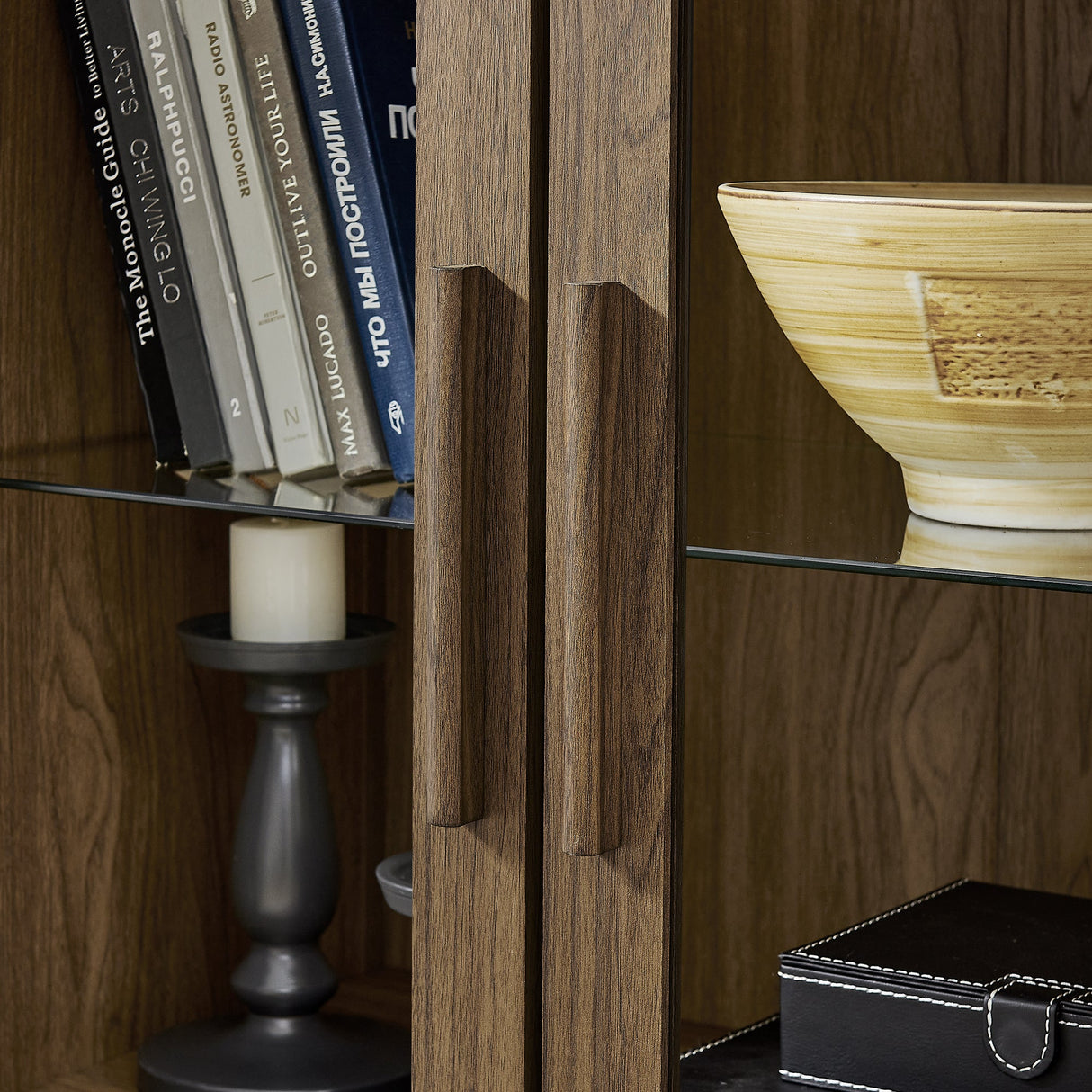 High Arched Storage Cabinet with Lamp