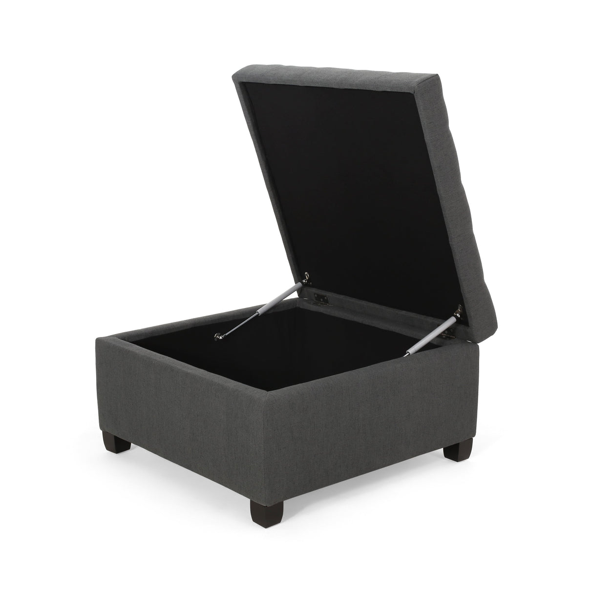Upholstered Tufted Fabric Storage Ottoman