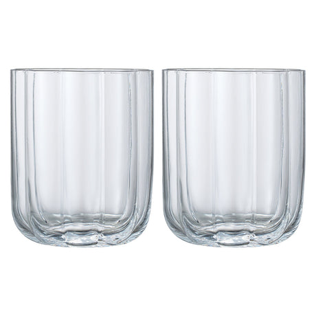 Flower Lowball Glassware, Clear, Set of 2
