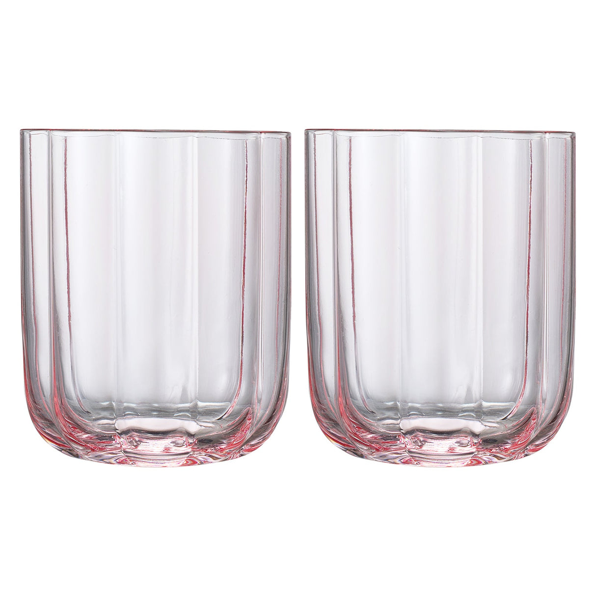 Flower Lowball Glassware, Pink, Set of 2