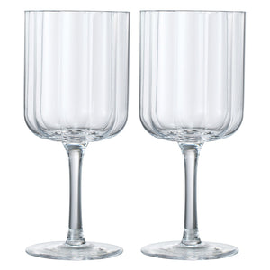 Flower Stemmed Wine Glassware, Clear, Set of 2