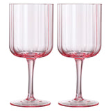 Flower Stemmed Wine Glassware, Pink, Set of 2