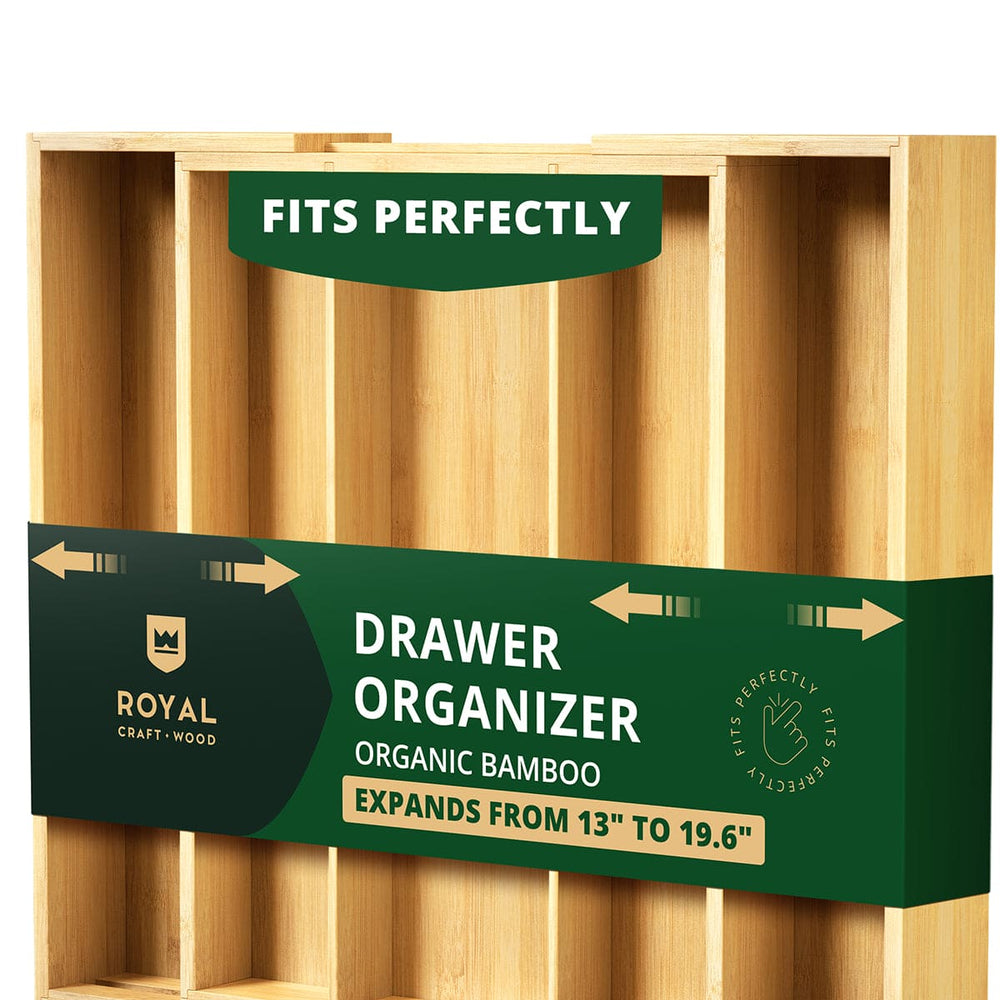 Utensil Drawer Organizer, Natural (5 Slots)