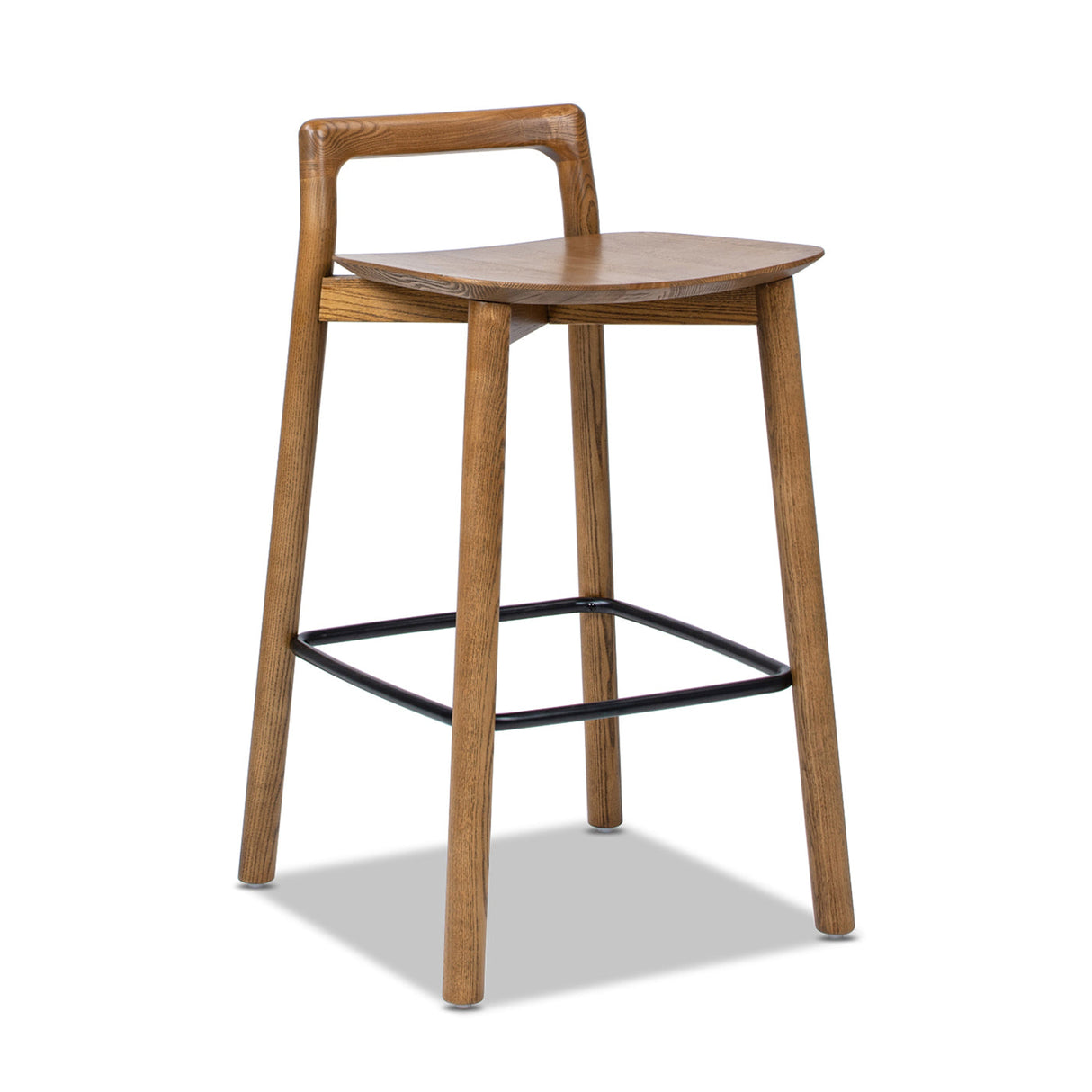 26.5" Low Back Counter Stool with Iron Footrest