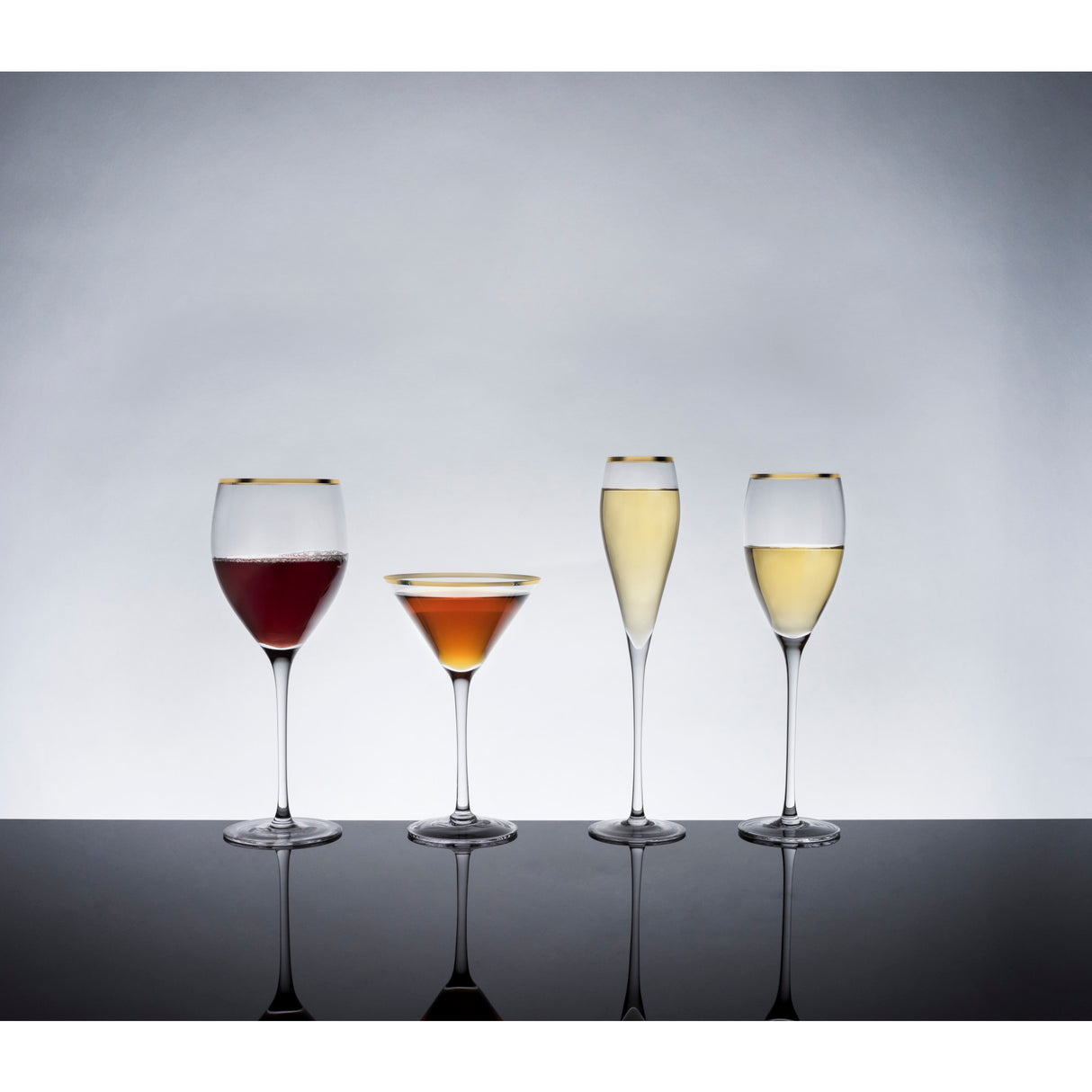 Crystal Gold-Rimmed Champagne Flutes Viski®