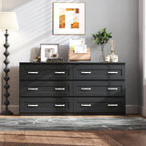 Modern Black Side Cabinet with 6 Drawers