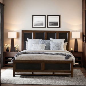 King Size Panel Bed Two-Tone Finish