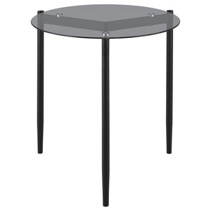 Rosalie Round Smoked Glass Top End Table Grey