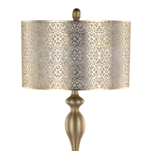Ashland 63' Contemporary Metal Floor Lamp in Gold with Linen Shade