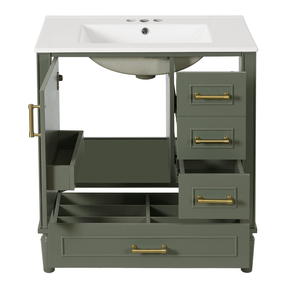 Traditional Bathroom Vanity Set With Soft Close Doors