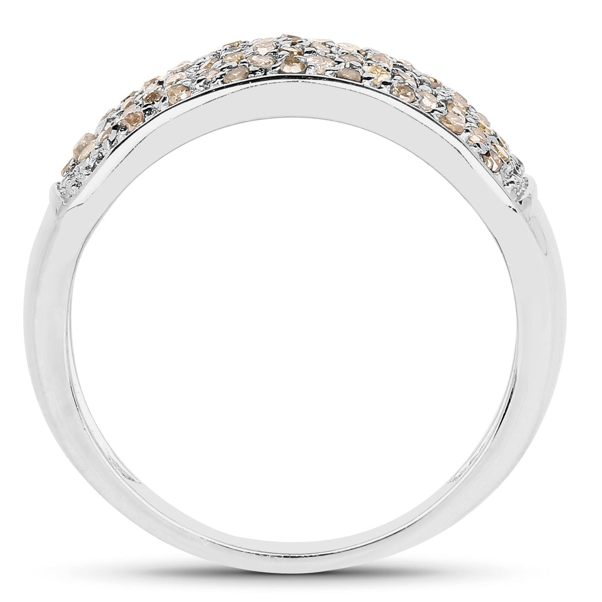 0.42 Carat Genuine White Diamond .925 Sterling Silver Ring