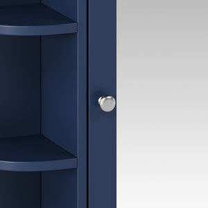 Bathroom Wall Storage Cabinet With Mirror And Adjustable Shelf, 6 Open Shelves
