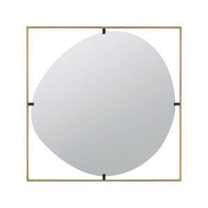 Poppy Mirror With Metal Frame Contemporary Design For Bathroom, Entryway Wall Decor