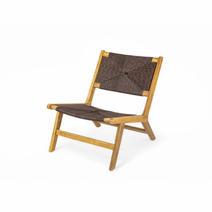 Acacia Wood Outdoor Armless Lounge Chair - Teak Set of 2