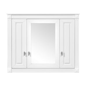 Wall Mounted Bathroom Cabinet With Mirror And 5 Shelves, Rectangular Design