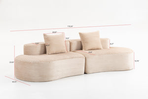 110.24" Fully Compressed Sofa with 2 Lumbar Pillows