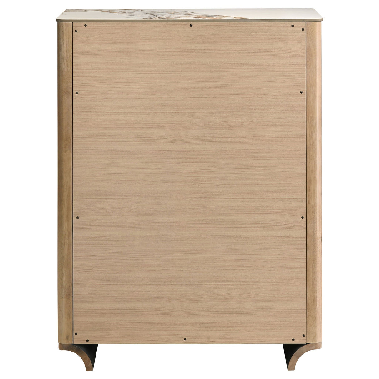 Leanne 5-drawer Sinter Stone Top Chest of Drawers Light Oak