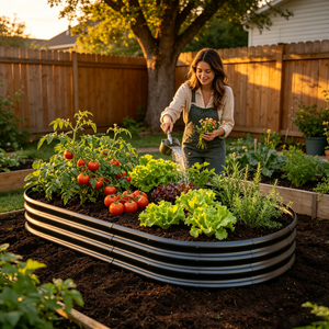 Galvanized Raised Garden Bed 8x4x1ft