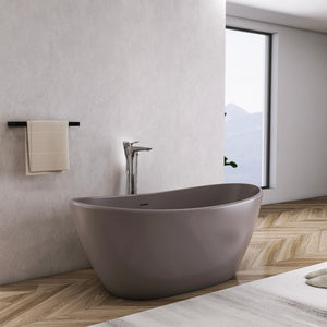 61 Inch Freestanding Solid Surface Soaking Bathtub