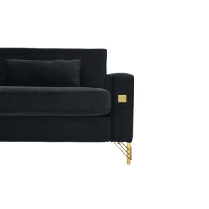 Black Velvet 2-Piece Sofa Set