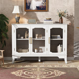 Storage cabinet, 3 doors, stylish style, white