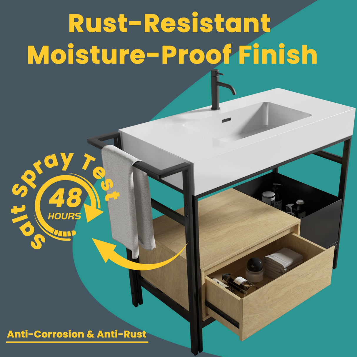 Forte 36" Industrial Style Bathroom Vanity