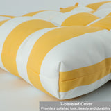 2-Piece High Back Patio Chair Cushion Set, Yellow/White