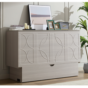 Cabinet Bed with Storage and Foam Mattress