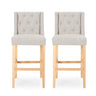 Vienna - Contemporary Fabric Tufted & Wingback Counter Stools (Set of 2)