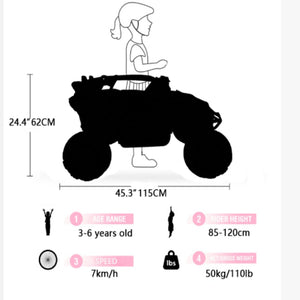 Ride On Kids Electric Truck With Remote Control, Front & Rear Suspension