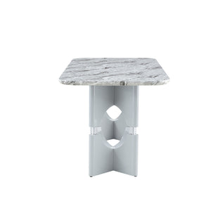 Modern Dining Table With Sleek Hollow-Out Frame And Accents