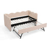 Gingham Daybed With USB Charging Port, Wave Shaped Design
