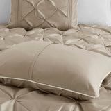 7 Piece Tufted Comforter Set Taupe King